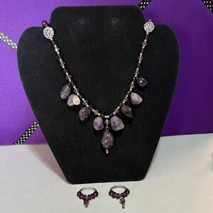 Amethyst Necklace and Earring Set